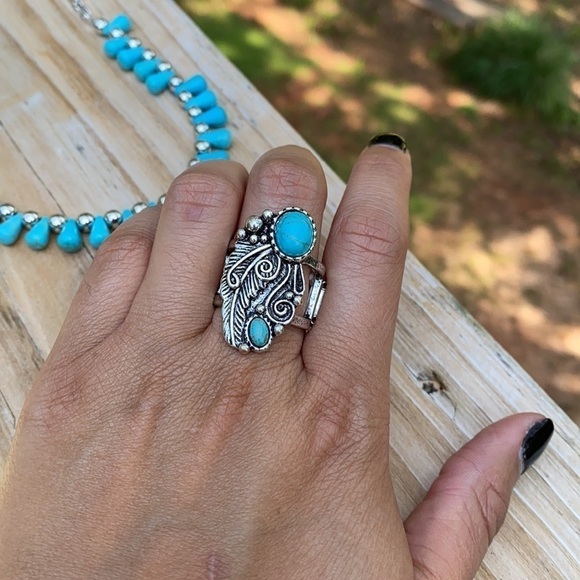 Paparazzi 3 Piece Jewelry Boho Aztec Set Teal - Picture 5 of 7